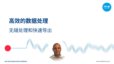 图中展示了一位男性旁边的文字，强调高效的数据处理和快速导出技术。